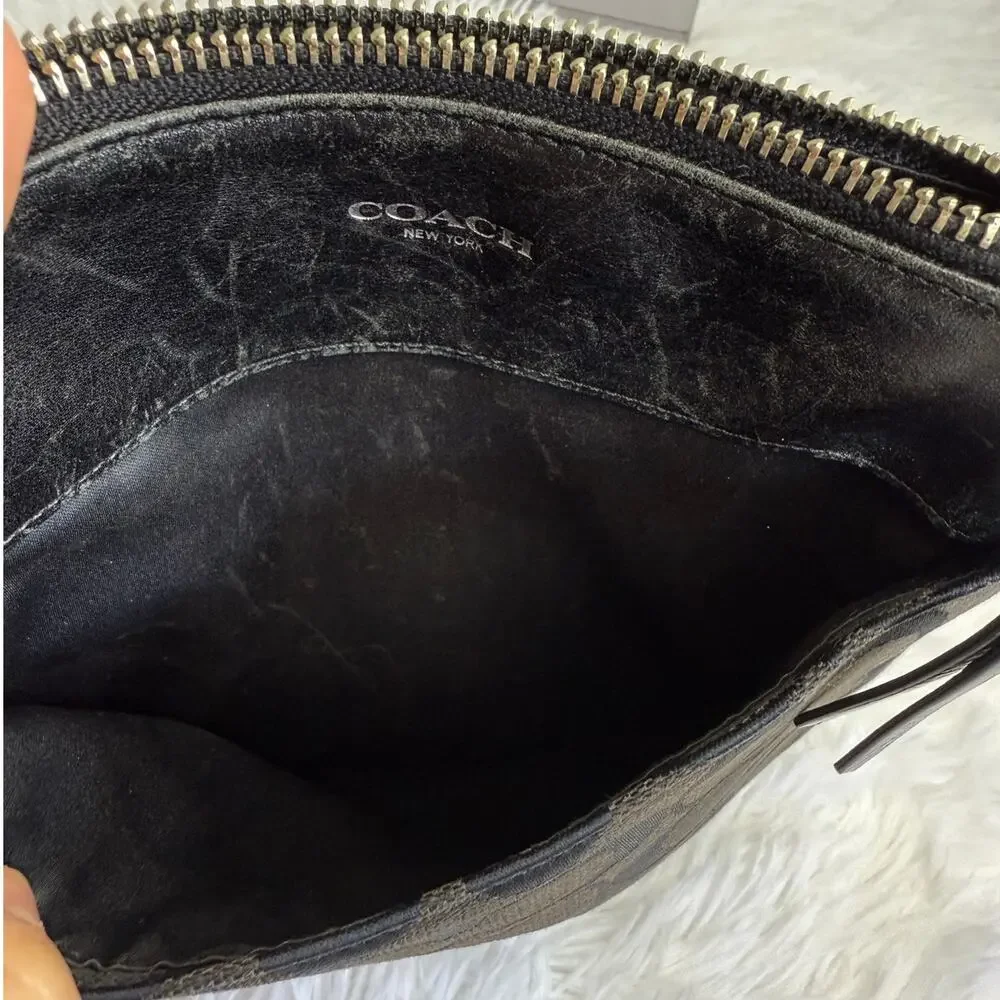 COACH Black Signature Canvas Crossbody